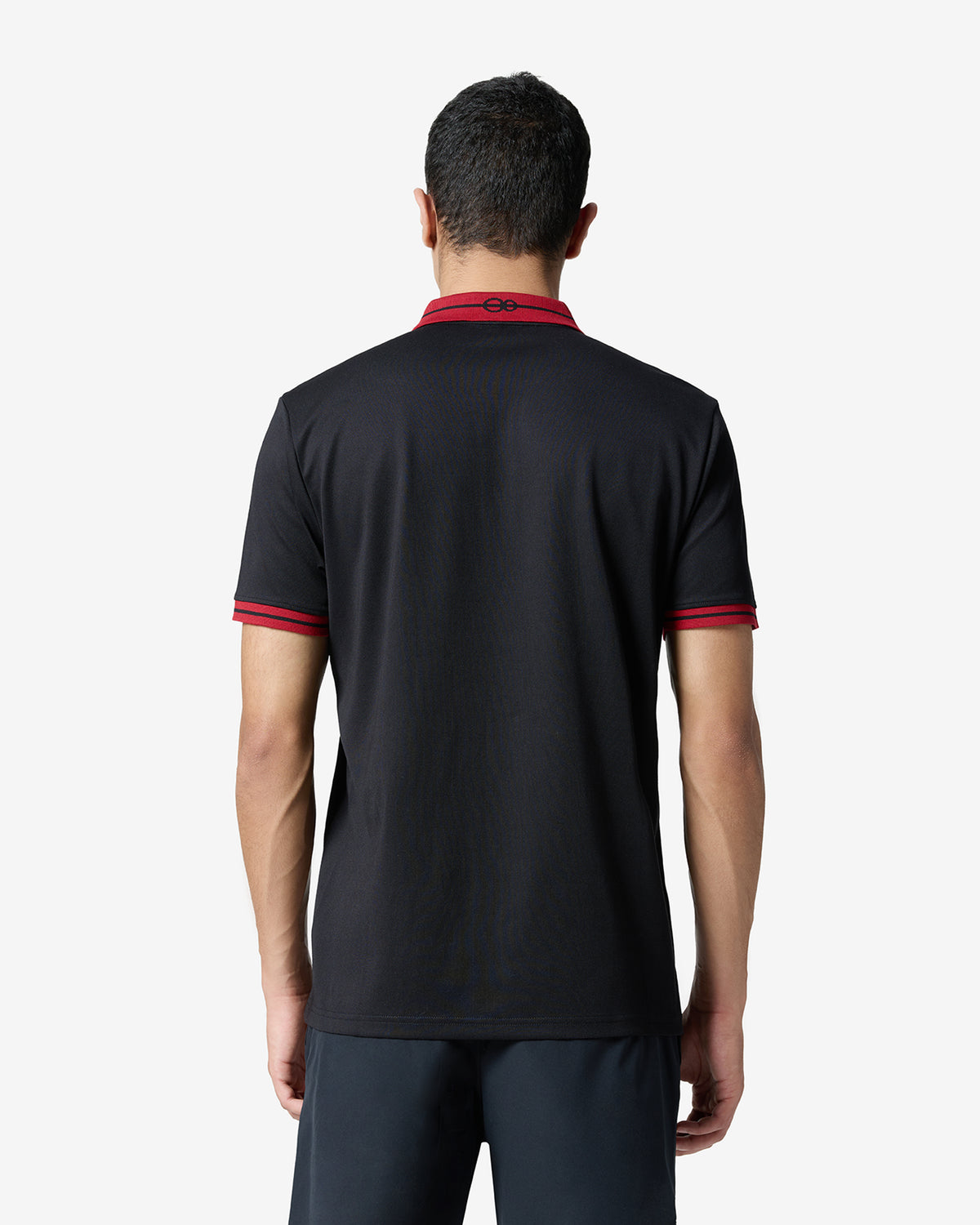 Jacquard Collar Polo - Black