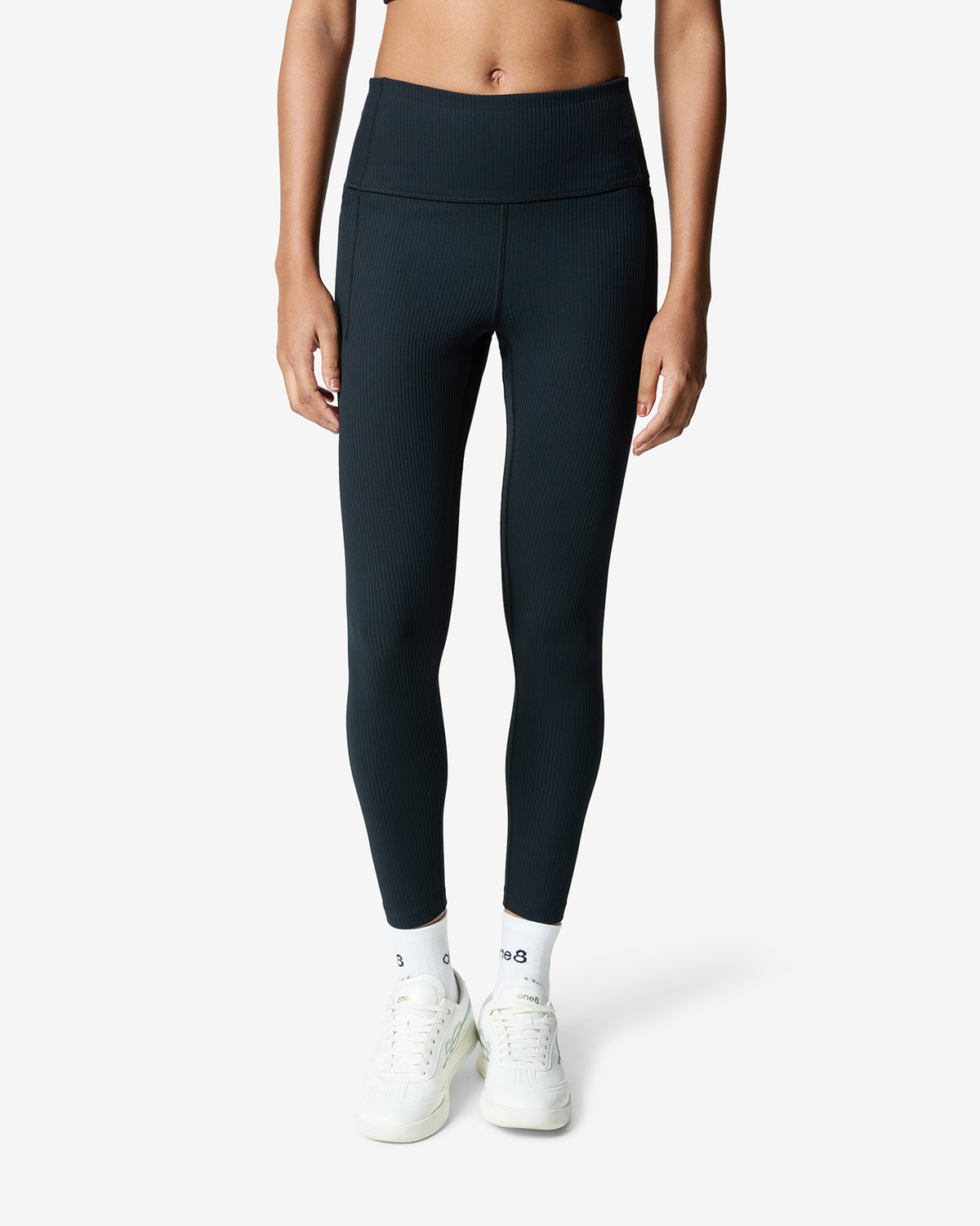 Essentials All Over Ribbed Leggings - Black