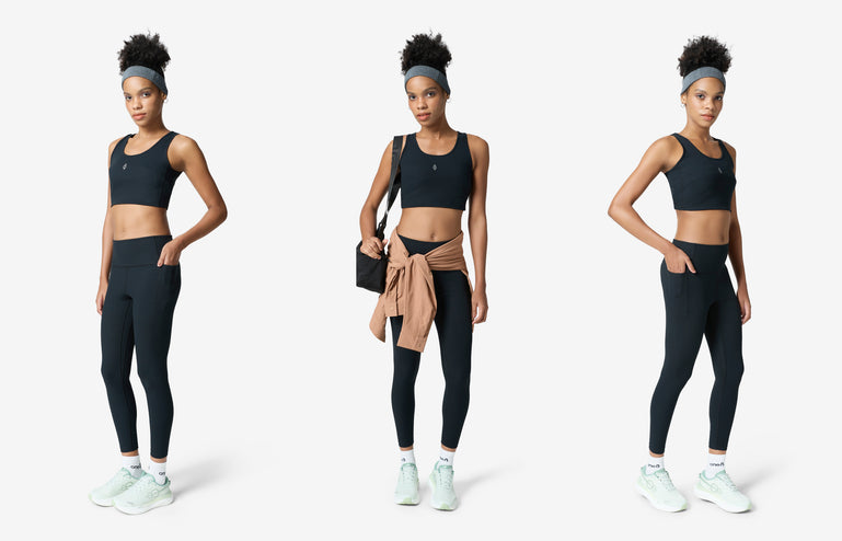 Essentials All Over Ribbed Leggings - Black