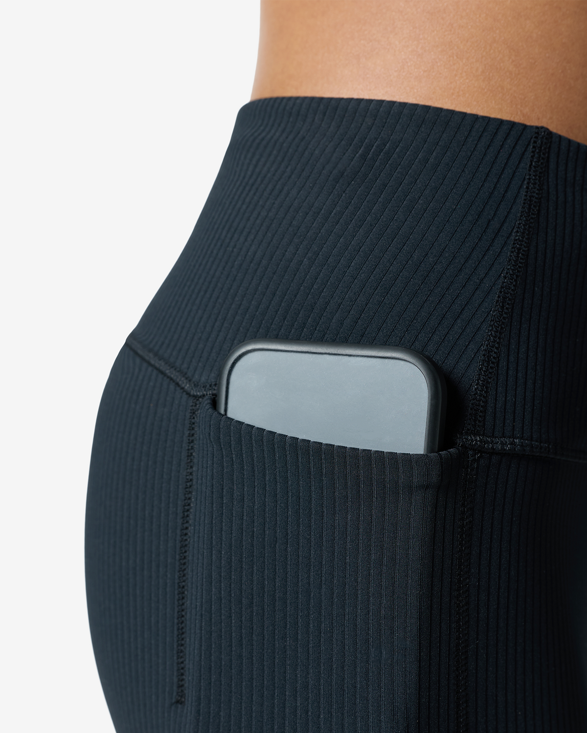 Essentials All Over Ribbed Leggings - Black