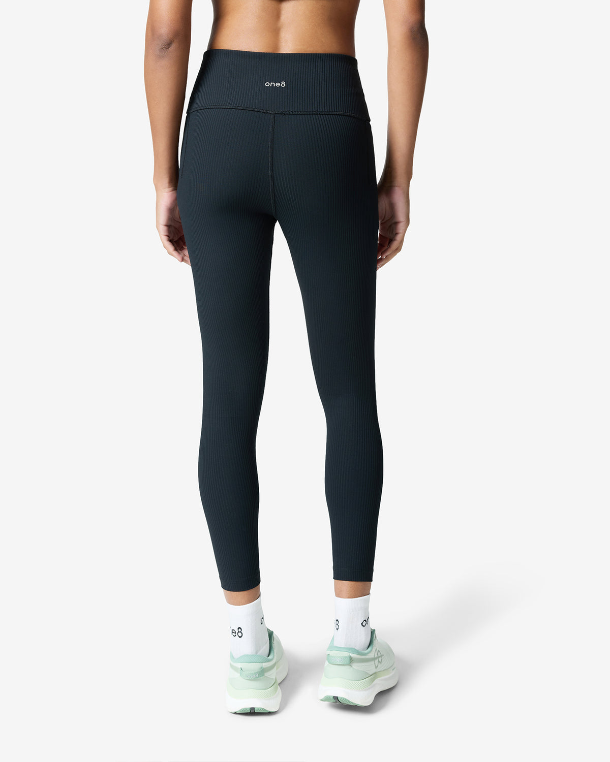Essentials All Over Ribbed Leggings - Black