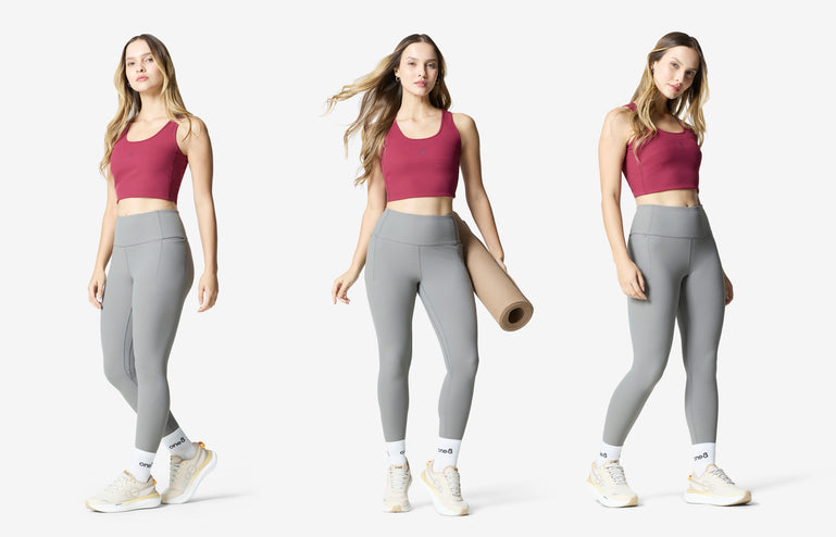 Essentials All Over Ribbed Leggings - Grey