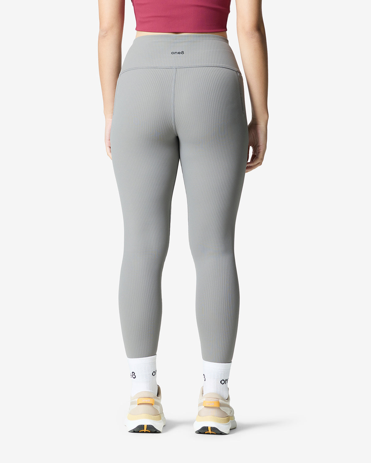 Essentials All Over Ribbed Leggings - Grey