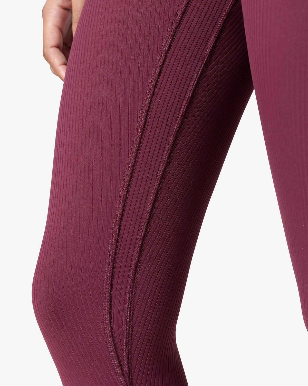 Essentials All Over Ribbed Leggings - Maroon