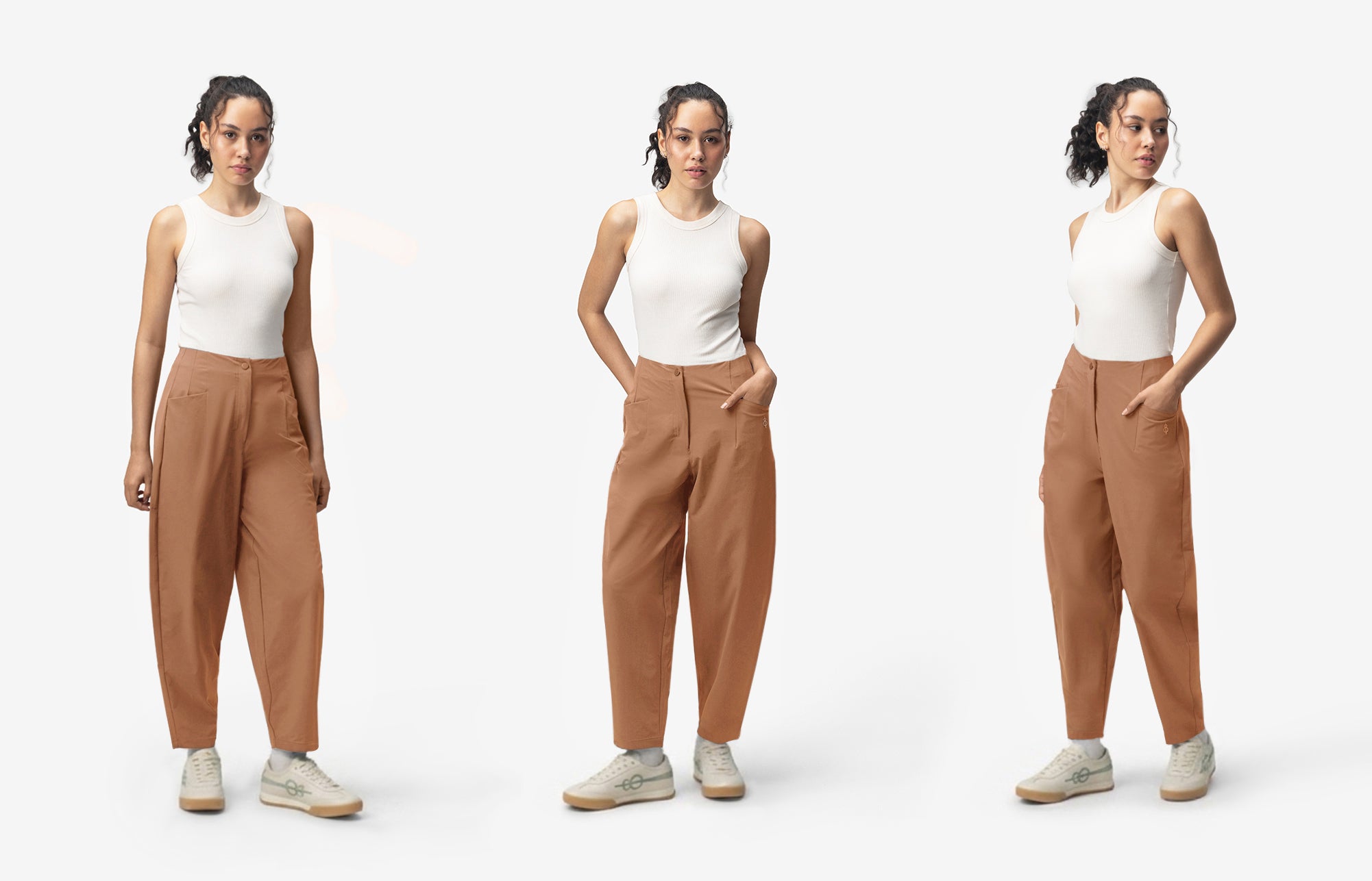 Pin High Balloon Pants - Beige